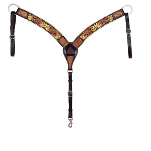 Exclusivo hecho a mano 100% cuero genuino occidental tallado 2 tonos cuello de pecho Fabricante Mayorista proveedor Saman Exports - Product Image 1