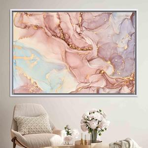 Gold Marble Canvas Print: Modern Shimmery Wall Art Decor,WHITE <b>FRAMED</b> CANVAS - Product Image 1