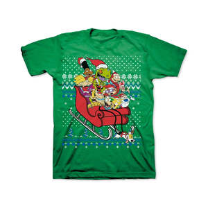 T-shirt da uomo con grafica Nickelodeon, modello boxy a maniche corte, 100% cotone jersey compresso 300gsm, colore verde, taglia L - Collezione Freeze 24-7 - Product Image 1