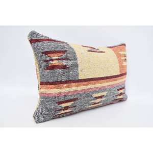 Almohada de lana estampada Vintage geométrica 12x20 pulgadas Beige diseño de lujo para sala de estar estilo navideño - Product Image 3