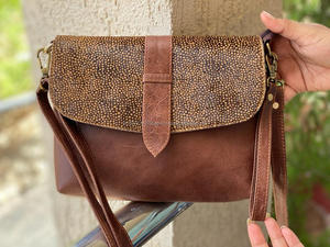 Sac à main marron en cuir véritable, sac de Style attrayant, sac à bandoulière en cuir imprimé Animal, sacs élégants - Product Image 2