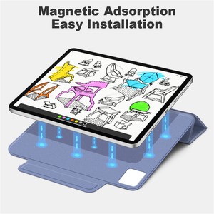 Étui magnétique à trois volets en cuir PU de qualité supérieure Laudtec pour iPad Pro 4e/5e/6e génération 12,9 pouces / Air 13 pouces, housse de protection - Product Image 6