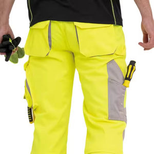 Pantalon Cargo de Construction haute visibilité avec Logo personnalisable Nouveau design Vêtements de travail en polyester imperméable Vêtements de sécurité hautement réfléchissants - Product Image 3