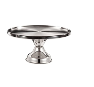 Heavy gauge stainless steel metal <b>cake</b> <b>stand</b> with reinforced structure for secure display of multiple dessert <b>tiers</b> - Product Image 1
