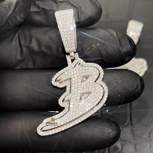 Fabuleux personnage de dessin animé Hip Hop entièrement glacé personnaliser pendentif en rond brillant laboratoire cultivé VVs clarté diamant 925 argent - Product Image 3