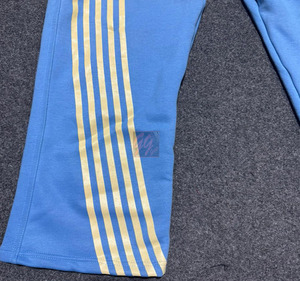 Pantalones de chándal holgados de gran tamaño para hombre con rayas de logotipo serigrafiadas elaboradas con tejido pesado GSM 350 duradero. - Product Image 5