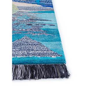 Alfombra Kilim Azul Freedom Manchaha, Tejida a Mano con Lana y Seda de Bambú, Grosor de 10 mm, Forma Rectangular para Sala de Estar-Les-1533 - Product Image 4