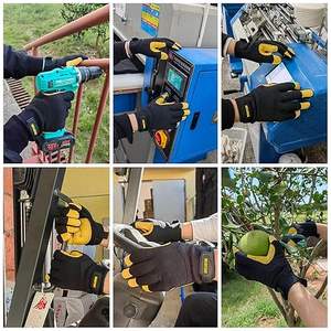 Gants de jardinage en cuir pour hommes, gants de travail utilitaires pour le jardinage, le jardinage, la construction, la mécanique - Product Image 6