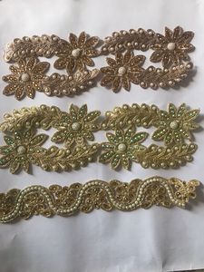 ผ้าลูกไม้ปักเลื่อมทำด้วยมืออย่างประณีตสำหรับชุดเจ้าสาวลายดอกไม้วินเทจ - Product Image 3