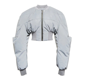 แจ็คเก็ตบอมเบอร์บุนวมสำหรับผู้หญิงแจ็คเก็ตบอมเบอร์แบบมีซิปมีกระเป๋าสำหรับฤดูหนาว - Product Image 6