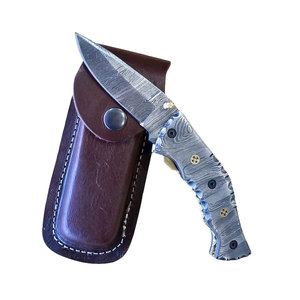 Navaja de bolsillo plegable artesanal de acero de Damasco de 67 capas, fábrica al por mayor para minoristas con soporte de personalización OEM - Product Image 2