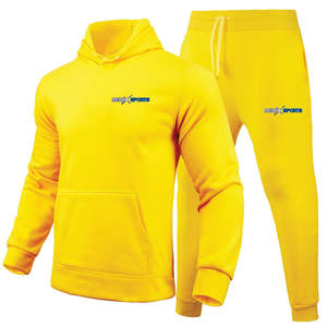 ชุดออกกำลังกายผ้าฝ้าย100% มีฮู้ดทรงหลวมสำหรับผู้ชายชุดฝึกกีฬาฝึกซ้อมไซส์ใหญ่พิเศษ - Product Image 1