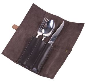 Leather Cutlery Spoon Bag Silverware Holders Restaurant Cutlery Holder <b>Sleeves</b> Utensil Organizer Spoon and Fork Holder - Product Image 1