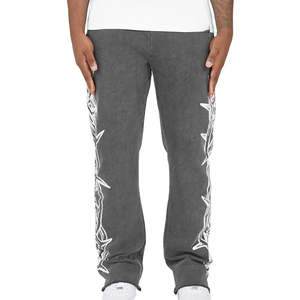 ชุดวอร์มผ้าซักกรดสำหรับผู้ชายชุดวิ่งจ๊อกกิ้งแบบปักลาย - Product Image 3