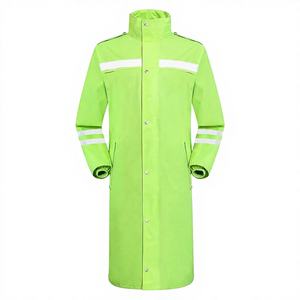 Imperméable pour deux personnes en tissu Oxford réfléchissant vert fluorescent pour adultes, capuche élargie pliable, imperméable, long, pour les longues randonnées - Product Image 1