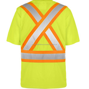 T-shirt de sécurité haute visibilité pour hommes, vêtements de travail, ouvrier du bâtiment, respirant, imperméable, coton, manches longues, réfléchissant - Product Image 2