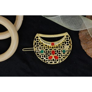 Épingle à cheveux vintage en or plaqué or de luxe, chaîne ovale, pendentif, accessoire de cheveux en métal à la mode coréenne pour filles et femmes - Product Image 4