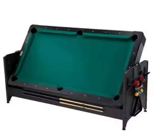 Table de sport 3-en-1 : billard, hockey sur air, rails en bois massif, poches en cuir personnalisables, poches en fer - Product Image 1