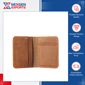 Nexgen Exports - Tarjetero Portátil de Cuero Genuino Vintage - Distribuidor de Marca, Proveedor y Exportador Indio Confiable - Product Image 2