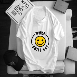 Vente directe d'usine bas quantité minimale de commande hommes décontracté col rond T-Shirt 100% coton manches courtes imprimé tenue quotidienne haut - Product Image 1