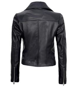 Chaquetas de cuero de Moto de Color negro de piel de cordero de alta calidad, chaquetas de cuero de Material de carcasa suave de poliéster interior personalizado para mujer 2025 - Product Image 2