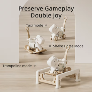 أطفال ركوب على لعبة الحيوانات هزاز الحصان الطفل البلاستيك الأطفال الكرتون الغني رخيصة <span class=keywords><strong>3</strong></span> في 1 مصغرة ملعب داخلي كرسي - Product Image 2