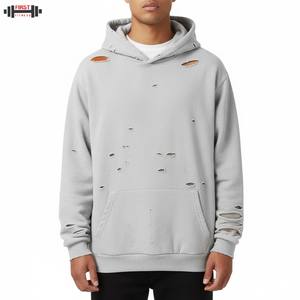 Meilleur prix pulls à capuche doublés pour hommes 100% coton polaire coupe-vent respirant hiver vêtements confortables teints en plaine - Product Image 1