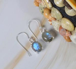 Pendientes de diseñador estilo bohemio pendientes colgantes joyería de plata labradorita piedra preciosa 925 pendientes de plata esterlina sólida para mujer - Product Image 4