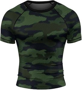 BJJ Rashguard Top de compresión de manga corta Camiseta de entrenamiento personalizada MMA No-Gi con diseño sublimado transpirable y producto OEM - Product Image 1