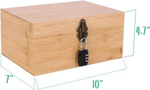 Natural <b>Wooden</b> Foldable Eco-Friendly Spice Storage <b>Box</b> with <b>Lock</b> Decorative Organizer for Food Home Office & Gifts - Product Image 3