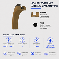 Joint d'étanchéité JPT2 à faible friction en PTFE et bronze, double joint torique, grattoir à double lèvre pour tige, résistant à l'usure, pour cylindre hydraulique, joint anti-poussière