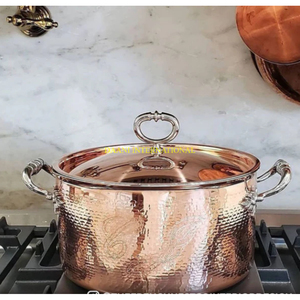 Cacerola de cobre martillado con mango de latón Utensilios de cocina Premium para chefs profesionales Cocina casera y uso en restaurantes - Product Image 5