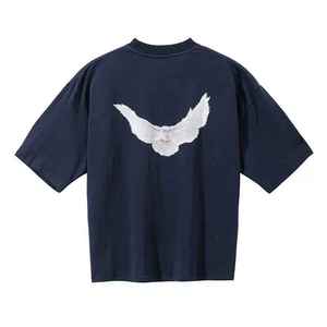 Impression personnalisée Stone Wash Stone Washed T-shirt graphique surdimensionné en coton uni pour hommes - Product Image 3