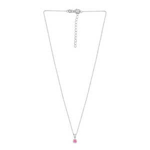 Collar de circonita cúbica rosa de 0,50 quilates para mujer, accesorio de moda de Plata de Ley 925 pura SSP671PK - Product Image 1