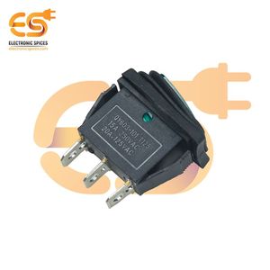 Interruptor Basculante SPDT NF9107A de 103W con Botón Verde, Configuración ON-OFF-ON de 3 Pines, por ELECTRONIC SPICES, Hecho en China - Product Image 4