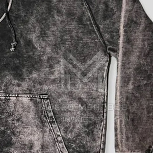 เสื้อฮู้ดซักด้วยกรดขนาดพลัสไซส์ทันสมัยสีพื้นปกมีฮู้ดย้อมสีล้วนสำหรับใส่ในฤดูหนาว - Product Image 5