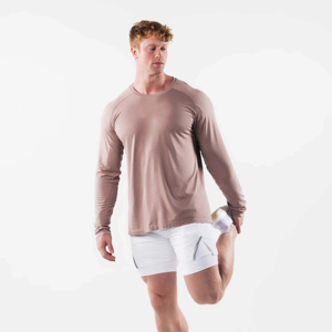 T-shirts de gymnastique respirants coupe sèche pour hommes, chemises de sport imprimées à col montant et à manches tricotées en polyester et spandex pour le fitness - Product Image 4