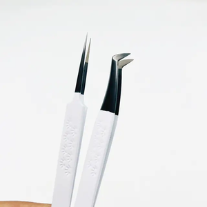 Pince à cils en acier inoxydable de marque privée personnalisée 45 75 pince à épiler à 90 degrés avec logo imprimé pour l'extension des cils - Product Image 3