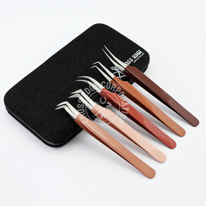 Pinzas para Extensión de Pestañas con Punta de Fibra Personalizadas, Curvatura Luna, Volumen, Rectas, Aislamiento, Mega Boot, Puntiagudas, Herramienta para Artistas de Pestañas - Product Image 1
