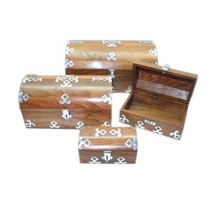 Artículo de regalo artesanal de madera hecho a mano de alta calidad, producto superior decorativo para el hogar, Cofre del Tesoro, joyero con cerradura, caja de madera - Product Image 1