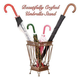 Grand porte-parapluie carré rouge en métal enduit de poudre support ménager de qualité supérieure parfait pour les solutions de stockage élégantes - Product Image 6