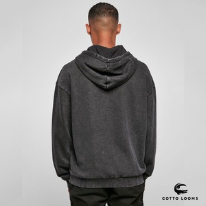 Conception personnalisée lavage à l'acide hommes sweats à capuche surdimensionné 500 gsm coton bouffée impression streetwear mode sweat à capuche en gros - Product Image 3