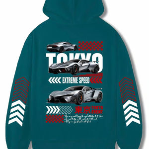 Sudadera con Capucha con Gráfico de Carreras de Fórmula Ferrari, Algodón Premium, Diseño Deportivo, Corte Holgado, Estampado de Alto Impacto, Uso Diario - Product Image 6