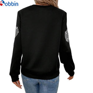 Women's Rhinestone Round Neck Pullover Sweatshirt <b>Top</b> Quality Rhinestone Decorate <b>Hearts</b> Sweatshirts for Women - Product Image 2
