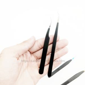 แหนบขนตาสแตนเลสคุณภาพสูงแหนบขนตาสีดำพลาสม่าแหนบปลายแหลมฉลากส่วนตัว - Product Image 1