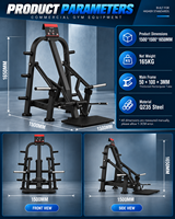 BN Gym Appareil de musculation dorsale à charge par plaques, machine à barre dorsale frontale pour exercices en position debout