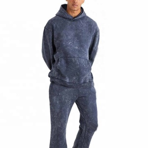 Fabricante de chándal lavado ácido, chándales de Hip Hop, chándal para hombres, venta al por mayor, lavado a la piedra, trajes casuales personalizados de 2 piezas - Product Image 2