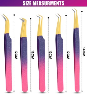 Premium Vibrant Tools Set Pince à cils en acier inoxydable pour extensions de cils Volume Pointe pointue - Product Image 3