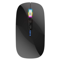 Souris de jeu optique rétroéclairée sans fil rechargeable 2,4G+BT 3 modes, mini portable et fine, pour ordinateur portable, ordinateur de bureau, PC