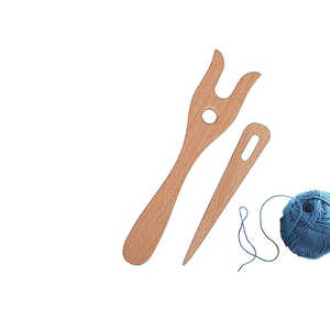 Tenedor de tejer Lucet de madera Accesorios de protección de madera para el hogar Tenedor de tejer Lucet - Product Image 3